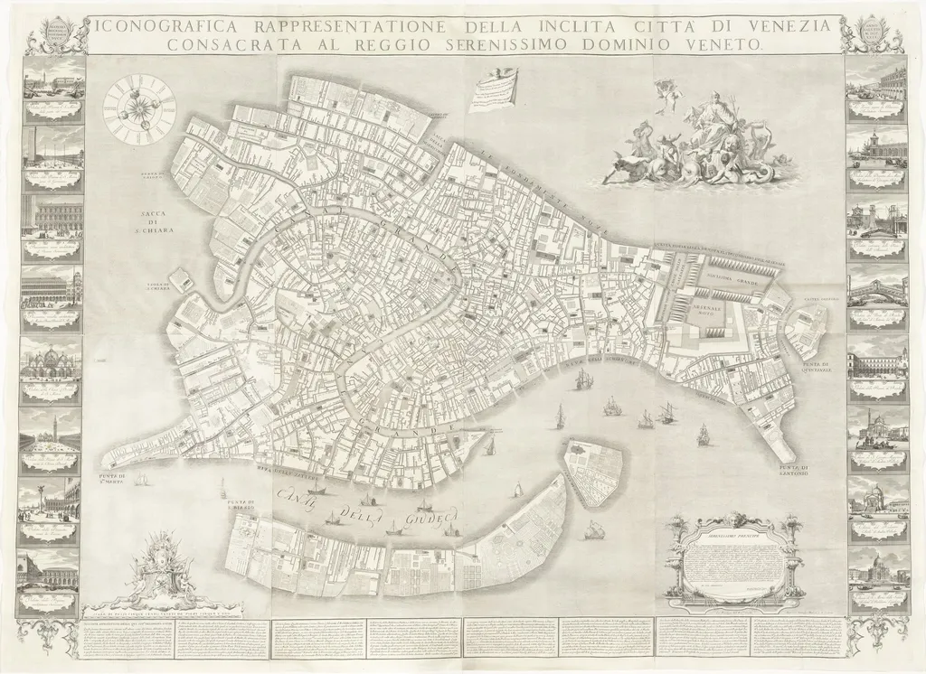 Iconografica Rappresentatione della Inclita Città di Venezia (Iconongraphic Representation of the Illustrious City of Venice), by Sebastiano Ricci, ink, 1729