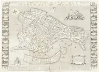 Iconografica Rappresentatione della Inclita Città di Venezia (Iconongraphic Representation of the Illustrious City of Venice), by Sebastiano Ricci, ink, 1729