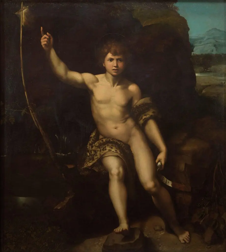 Saint John the Baptist as a Boy, by Raphael, oil, 1518