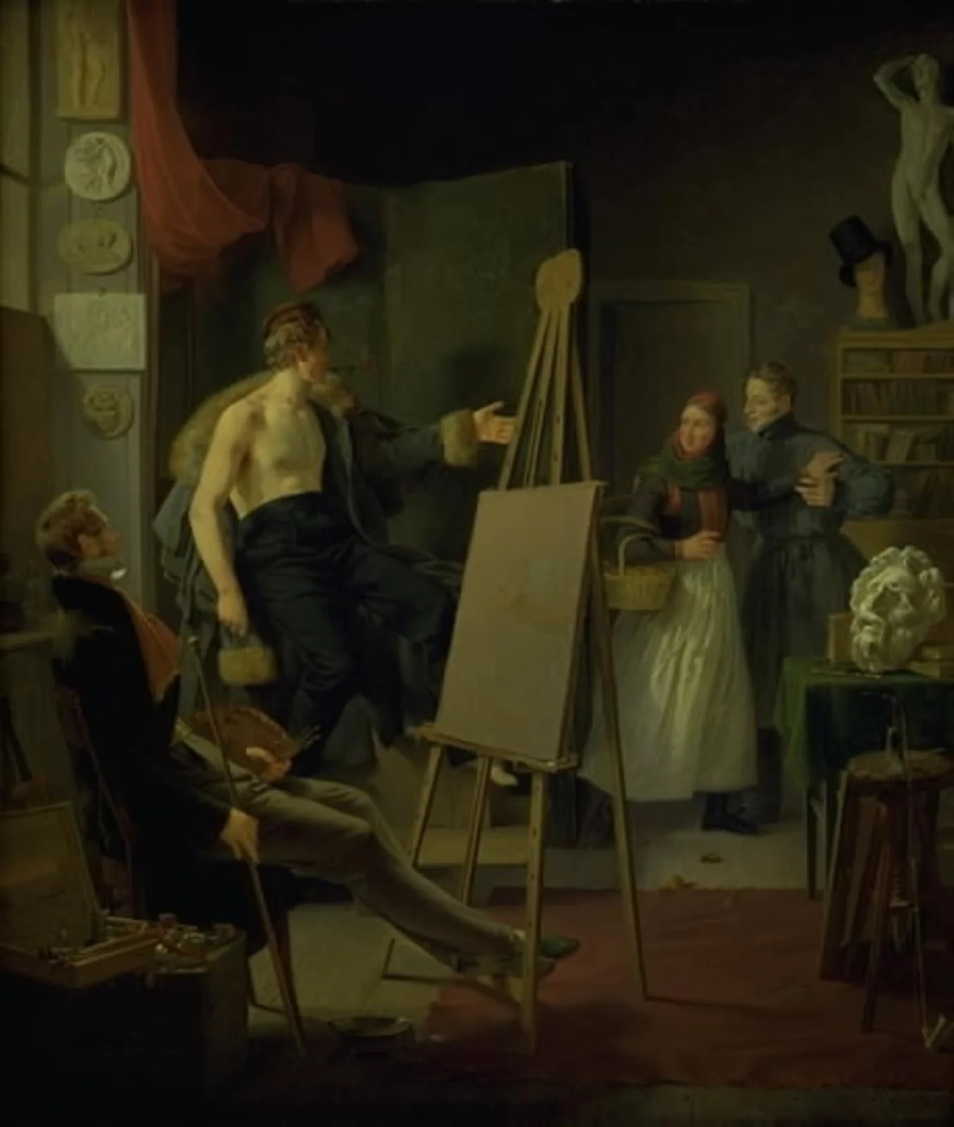 A Girl Selling Fruit in an Artist's Studio, detail