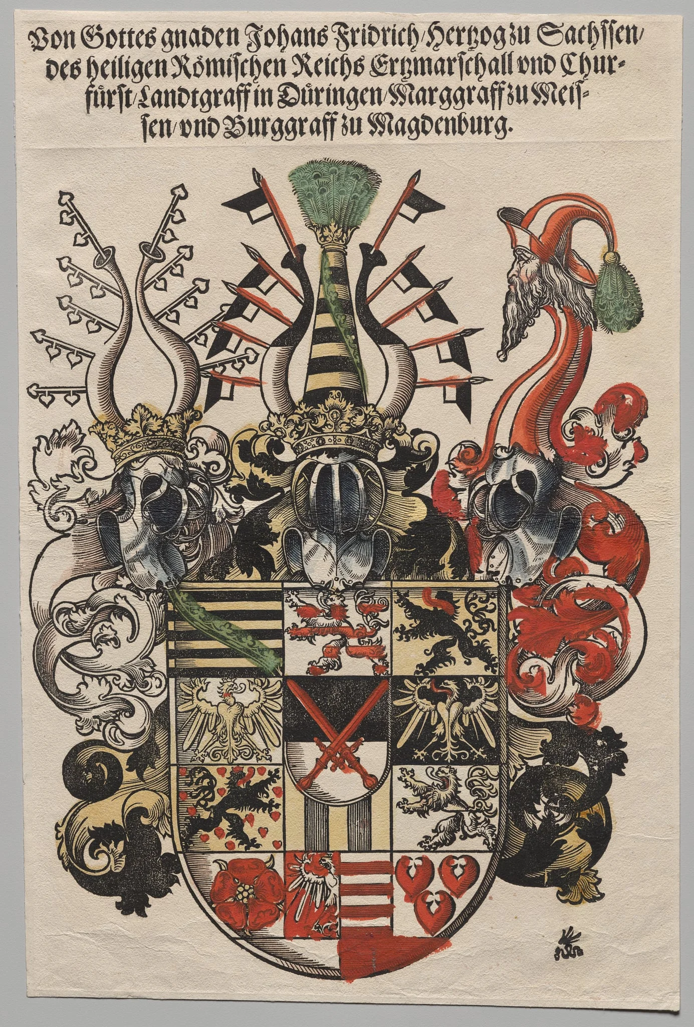 Coat of Arms of John Frederic, Elector of Saxony, called the Magnanimous, detail