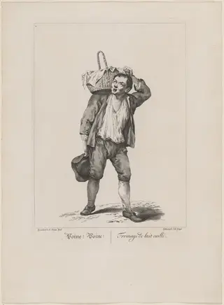 Poine! Poine! (Cheese Curd Seller), by Johann Feigel, ink, 1775