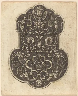 Cherub, by Etienne Delaune, ink, 1551