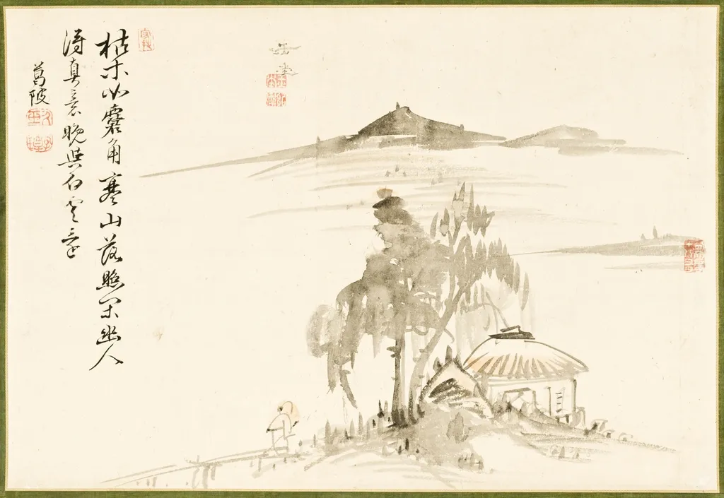 Landscape, by Uragami Gyokudō, unspecified, 1794