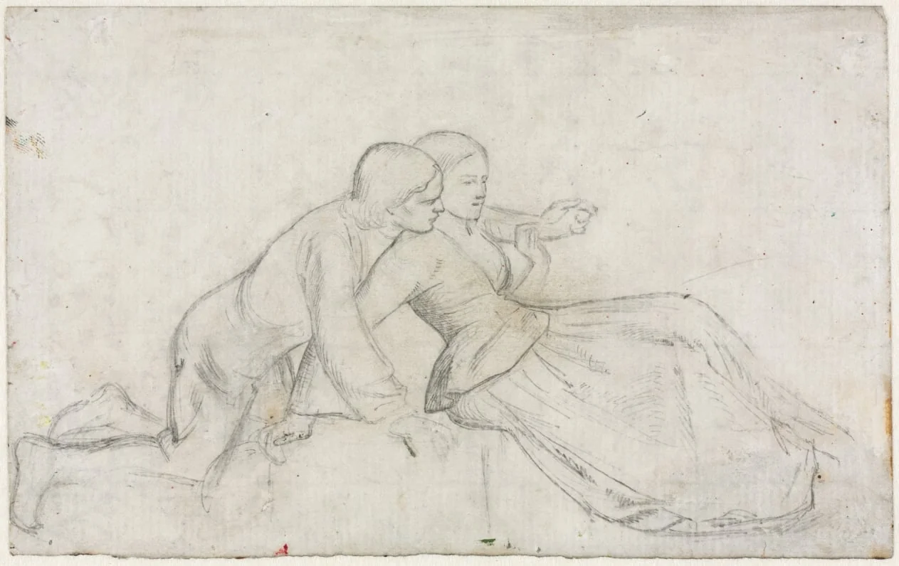Study for "The Hireling Shepherd", detail