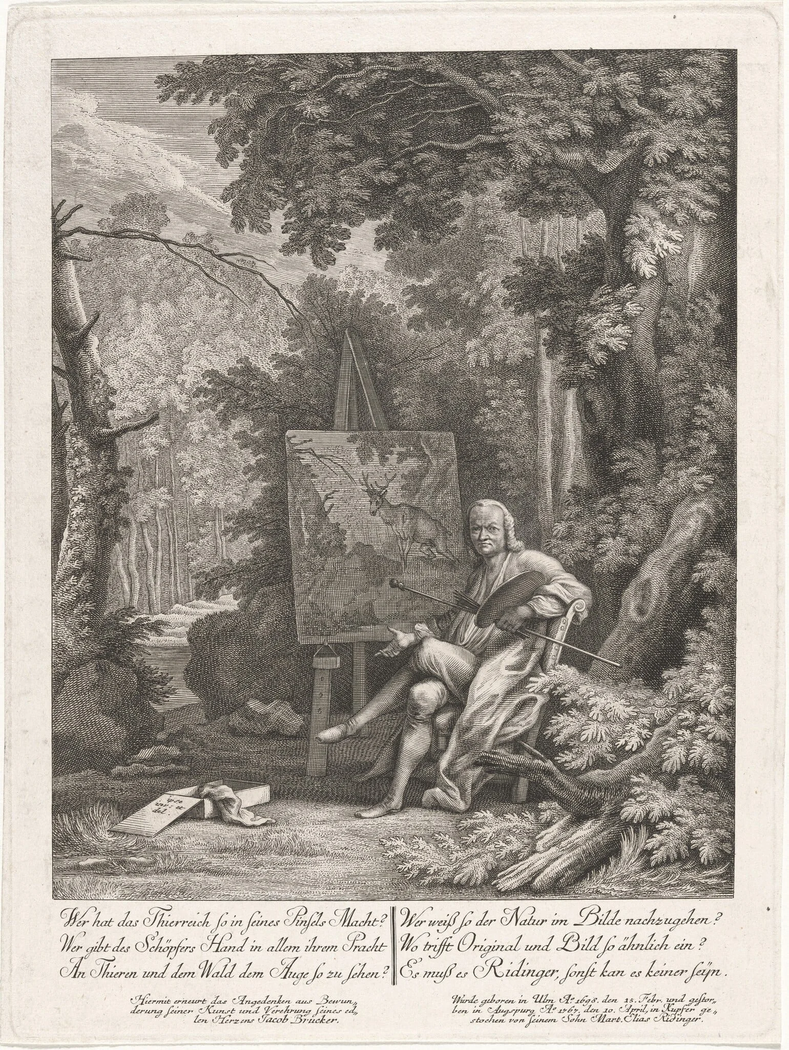 Self-Portrait of the Artist's Father in a Forest, detail