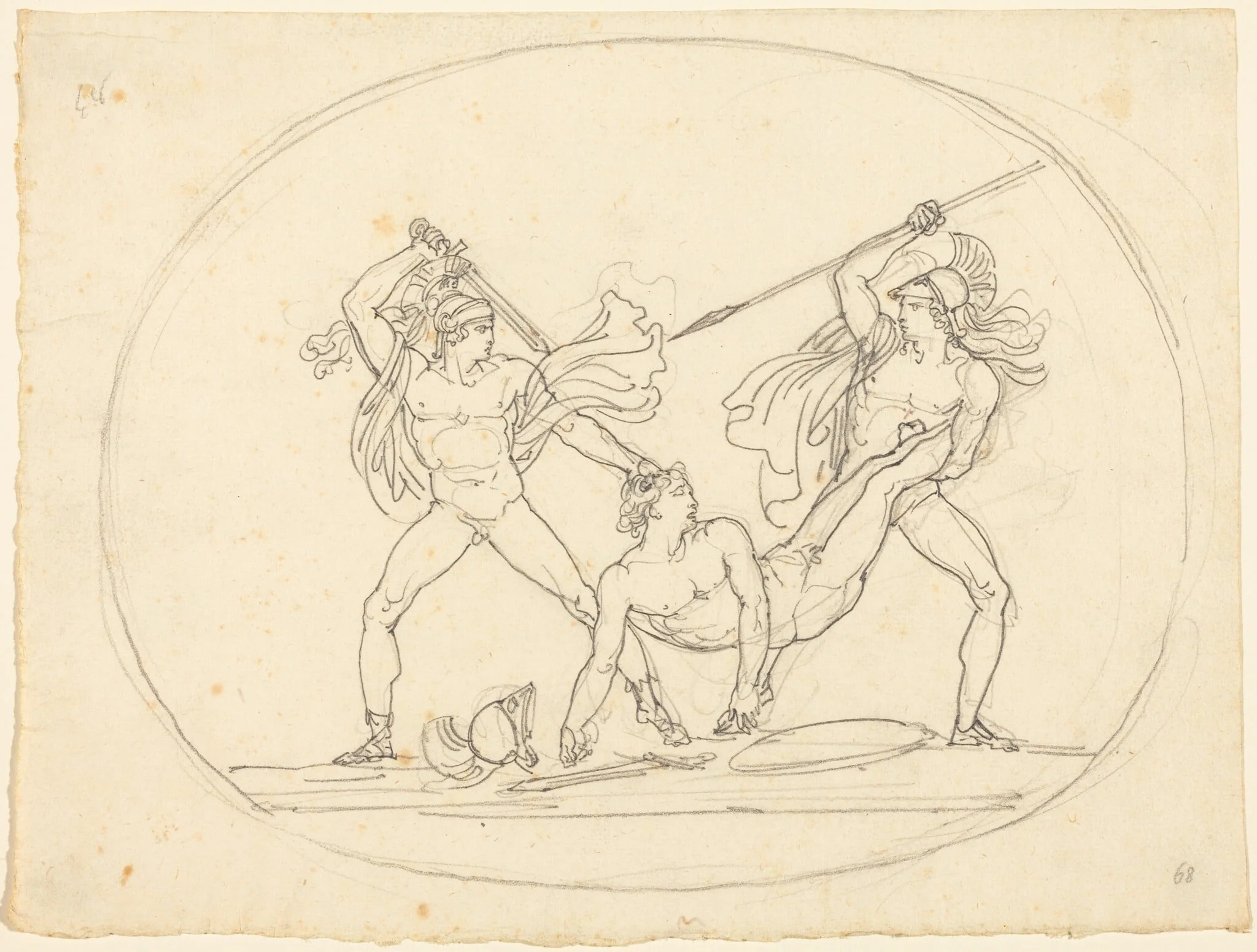 Two Ancient Warriors Fighting over a Dead Comrade, detail