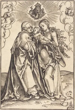 Saint Anne and the Virgin with the Child, by Lucas Cranach the Elder, ink, 1512