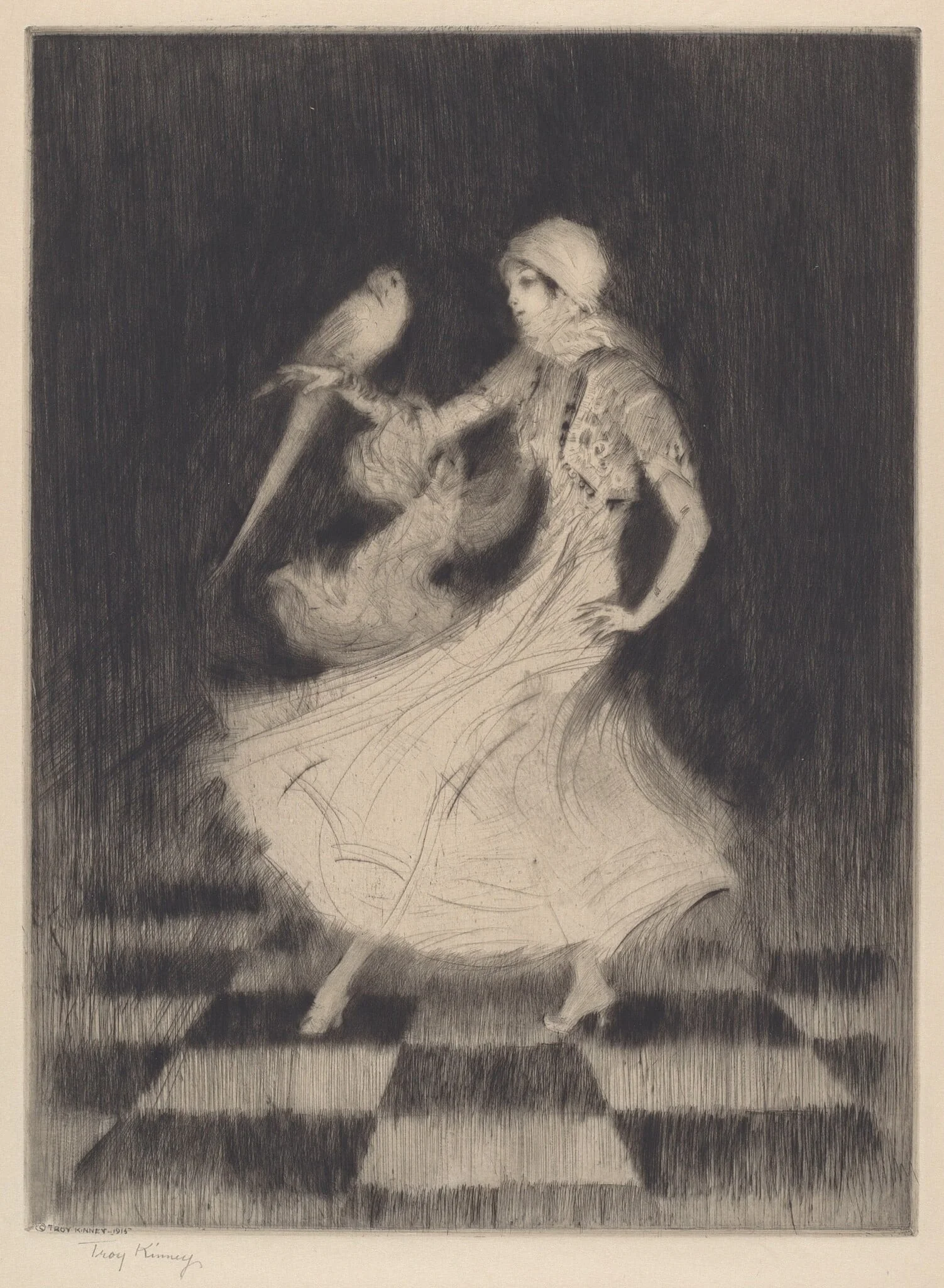 Woman Dancing with a Parrot, detail