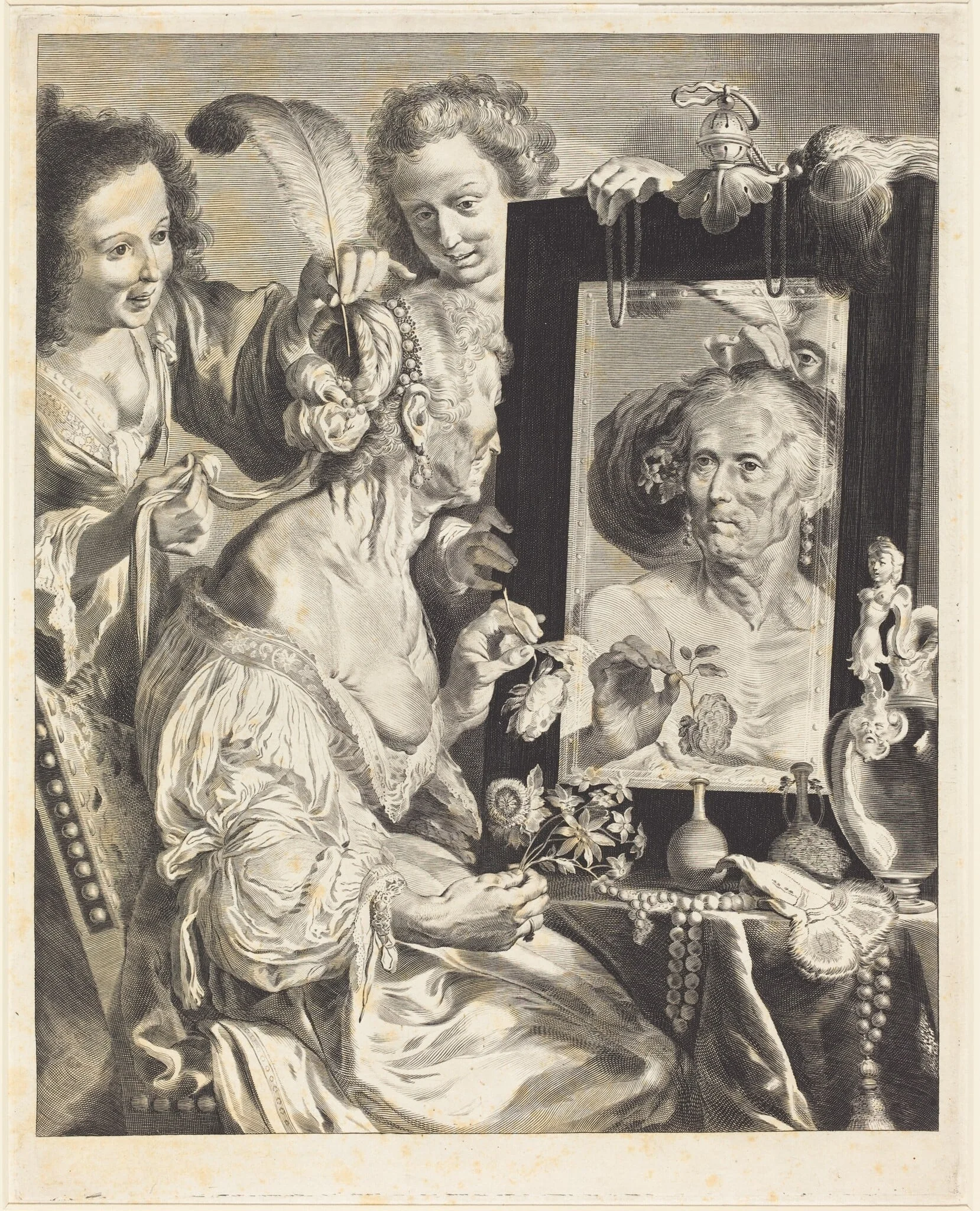 An Old Woman at the Toilet Table, detail