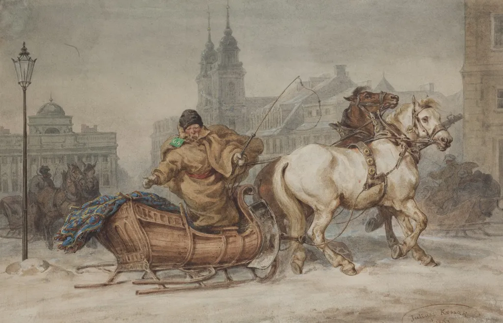 Warsaw coachman, by Juliusz Kossak, unspecified, 1863