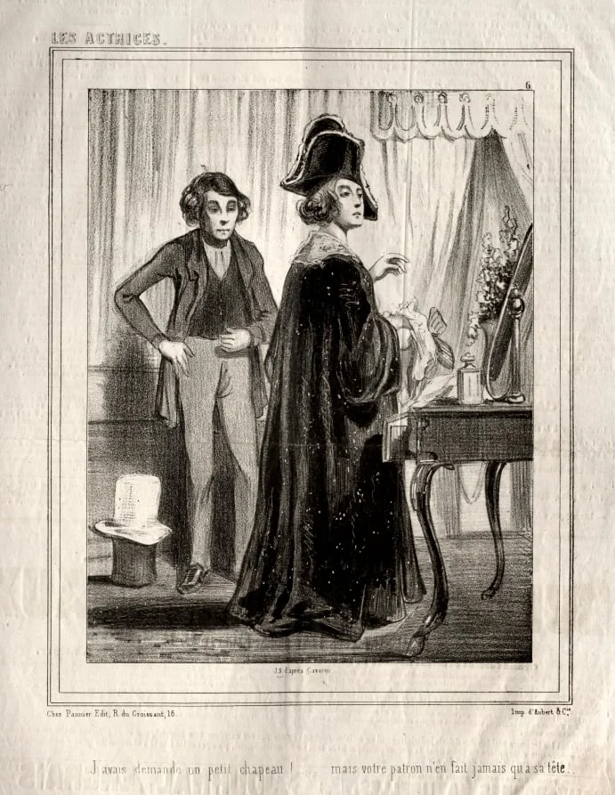 Les Actrices: J'avais demande un petit chapeau!, detail
