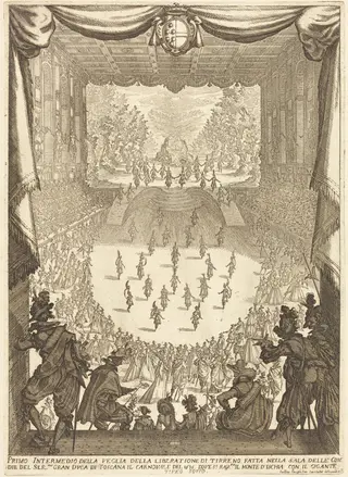 First Intermezzo, by Jacques Callot, ink, 1617