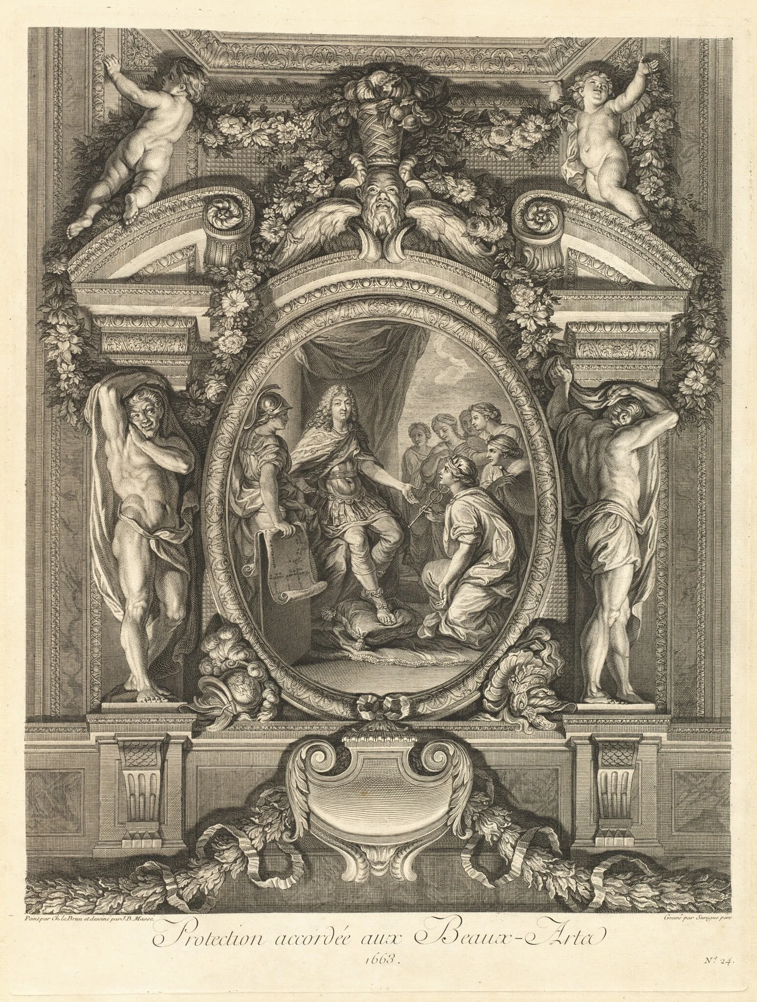 Protection accordée aux beaux-arts 1663 (Protection Granted to the Fine Arts 1663) [pl. 24], detail