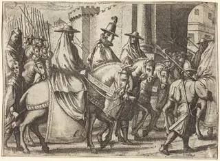 Entry into Ferrara [recto], by Jacques Callot, ink, 1612
