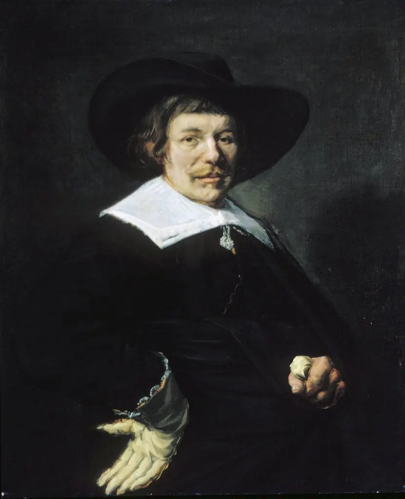 Portrait of a man with tassle collar and floppy hat, by Jan Hals, oil, 1644