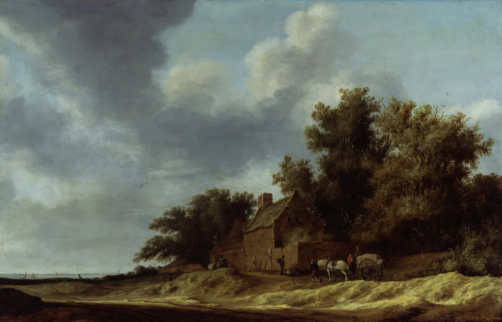 A Landscape with a Farmstead, by Salomon van Ruysdael, paint, 1631
