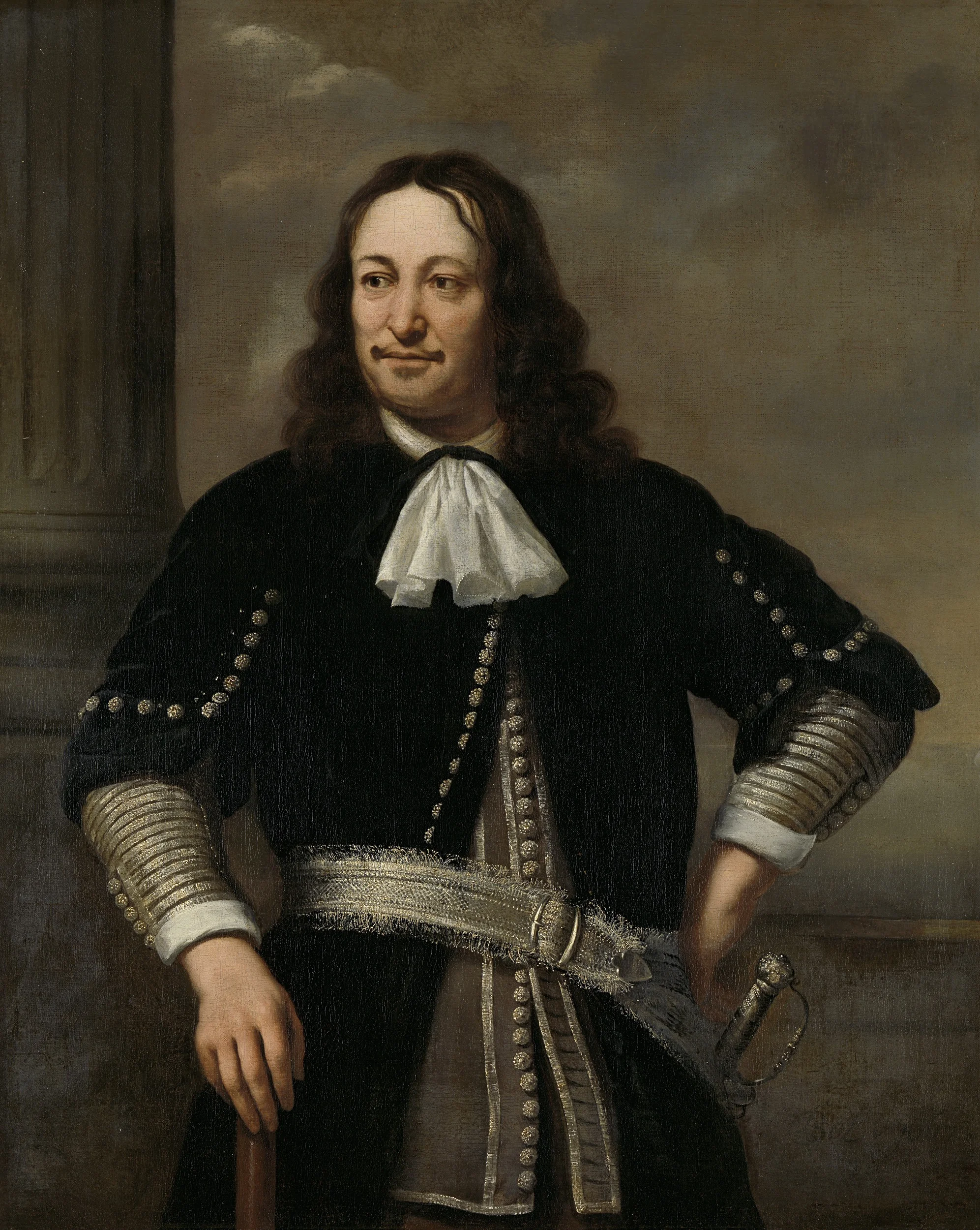 Portrait of a man, possibly Aert van Nes (1626-1693), detail