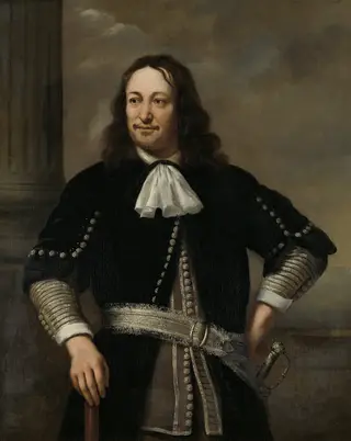 Portrait of a man, possibly Aert van Nes (1626-1693), by Ferdinand Bol, oil, 1667
