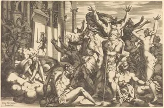 The Conquest of Ignorance, by René Boyvin, ink, 1564