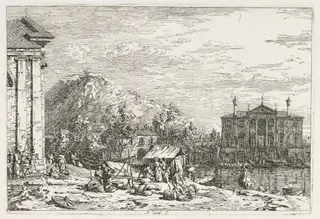 Views:  A City Beyond a River, by Canaletto, 1740