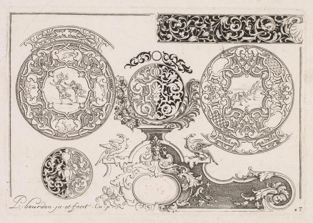# 3 from " Livre second essais de Gravjre "
Second book of Engraved Designs, by Pierre Bourdon, 1703