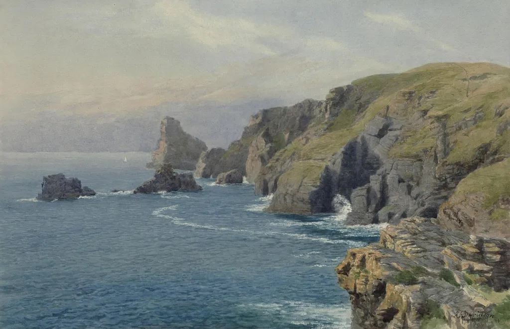 Bossinney, near Tintagel, by Charles Davidson, watercolor, 1850
