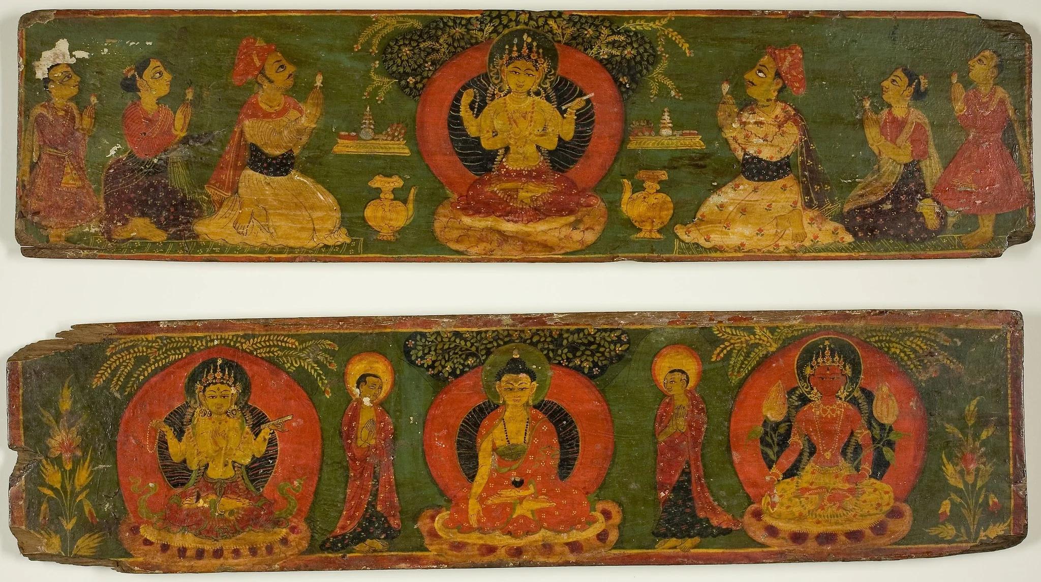 Pair of Buddhist Manuscript Covers, detail