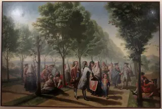 The Paseo de las Delicias Madrid, by Ramón Bayeu, oil, 1701