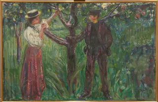 Adam and Eve, by Edvard Munch, oil, 1909