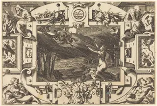 The Incantation of Medea, by René Boyvin, ink, 1563