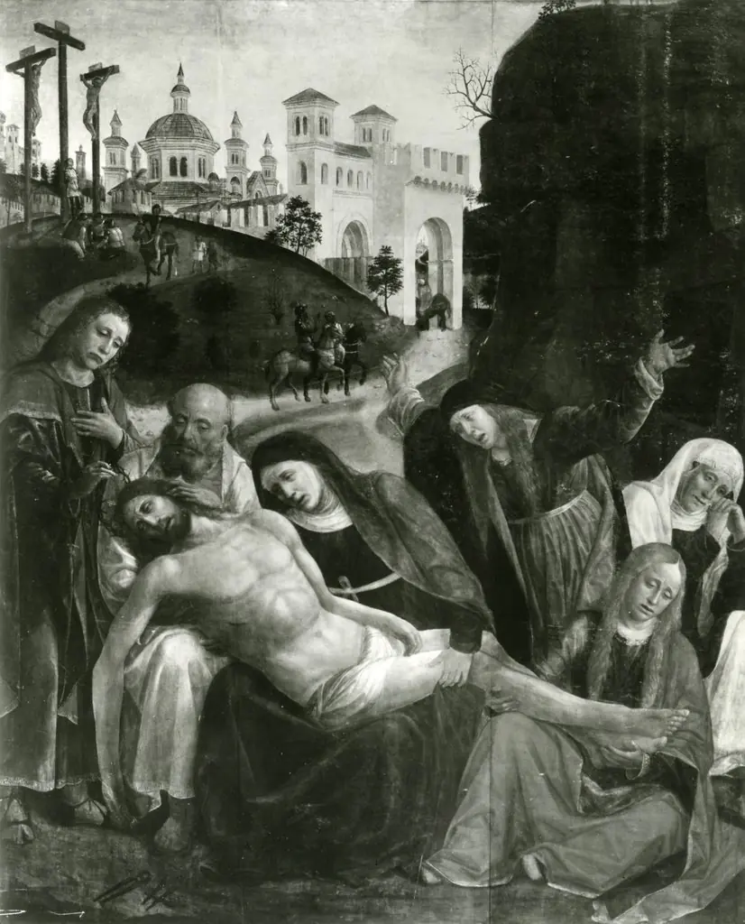 Lamentation, by Vincenzo Foppa, paint