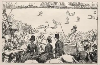 University Cricket Match at Lords, by George Louis Palmella Busson Du Maurier, 1862