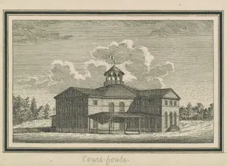 Esperanza, Courthouse, by Charles B. J. Févret de Saint-Mémin, ink, 1795