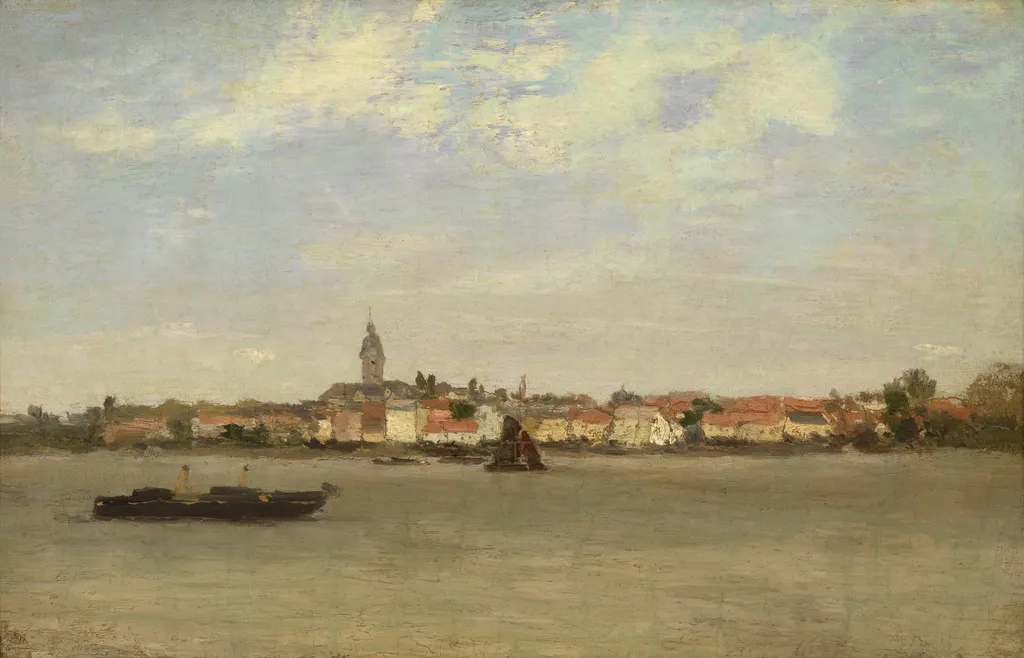 A View of Temse, by Guillaume Vogels, oil, 1875