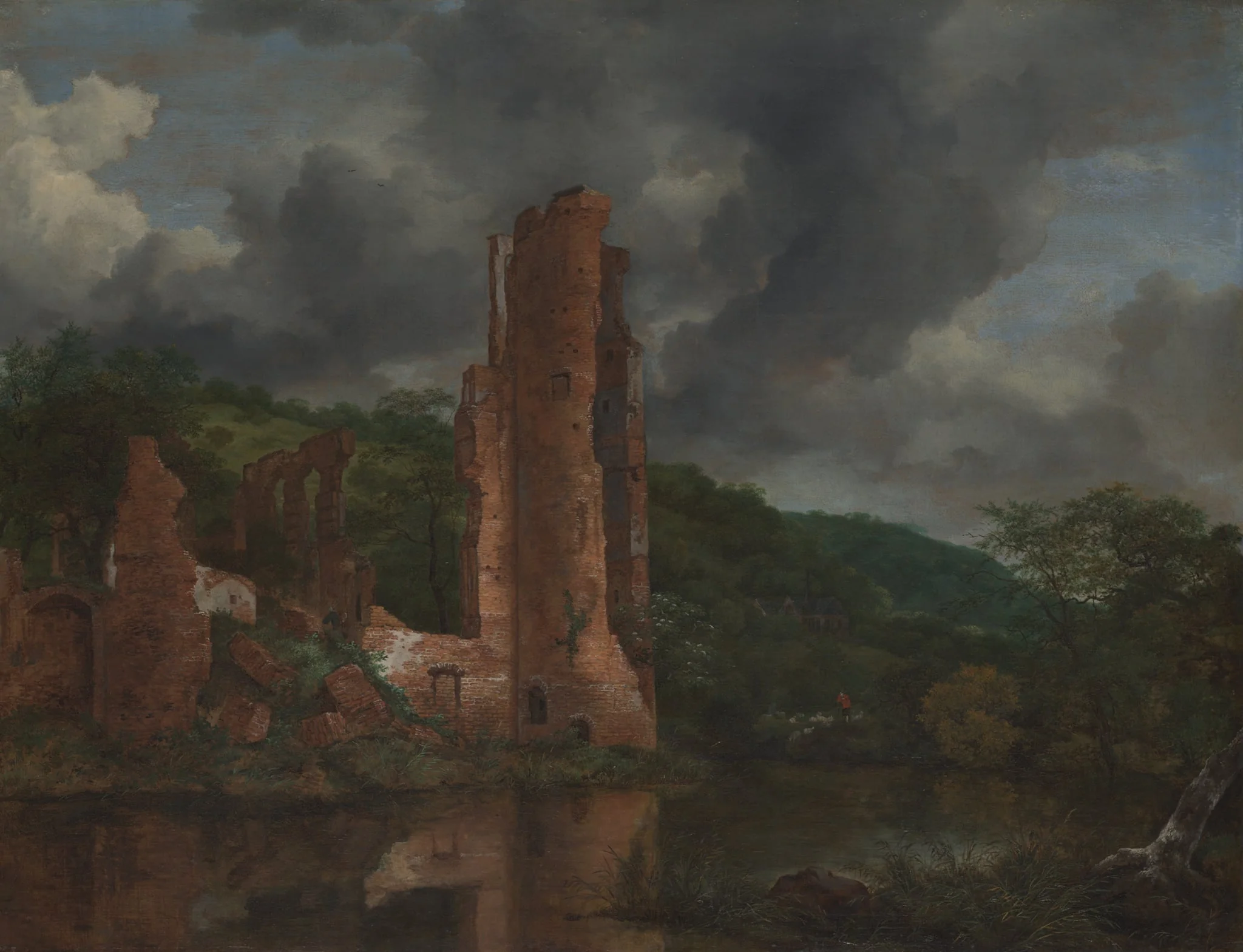 Landscape with the Ruins of the Castle of Egmond, detail