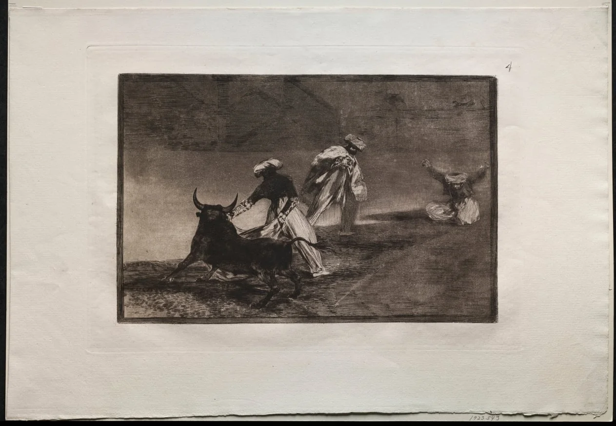 Bullfights: They Play Another with the Cape in an Enclosure, detail