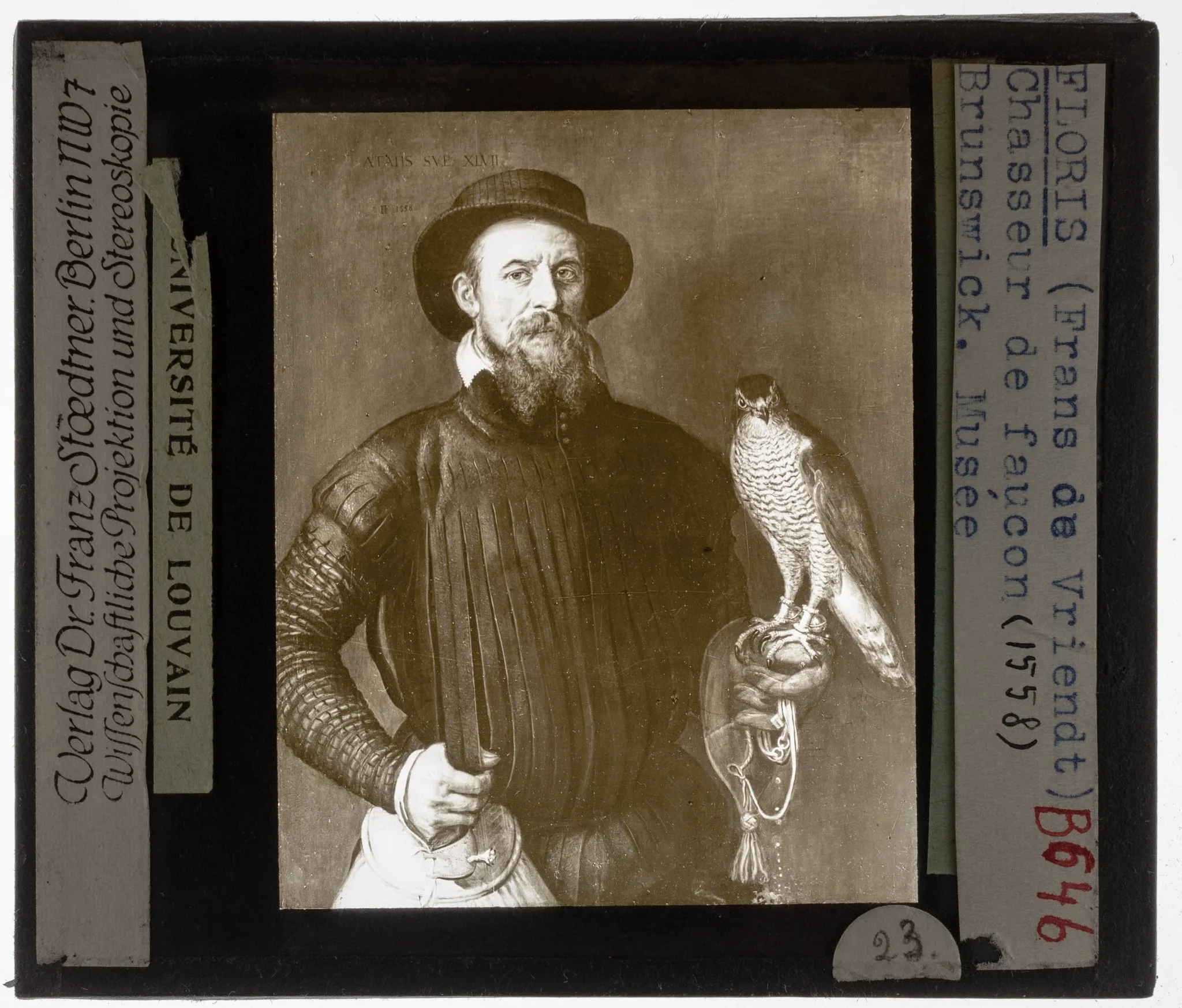 Frans Floris. Hunter with falcon, detail