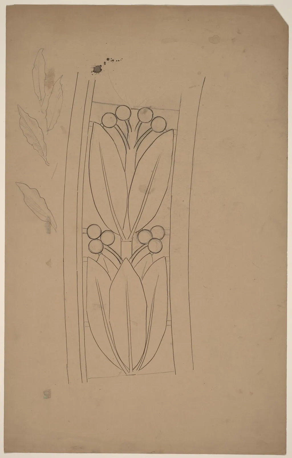 Study for a Border Design, by Charles Sprague Pearce, ink, 1894