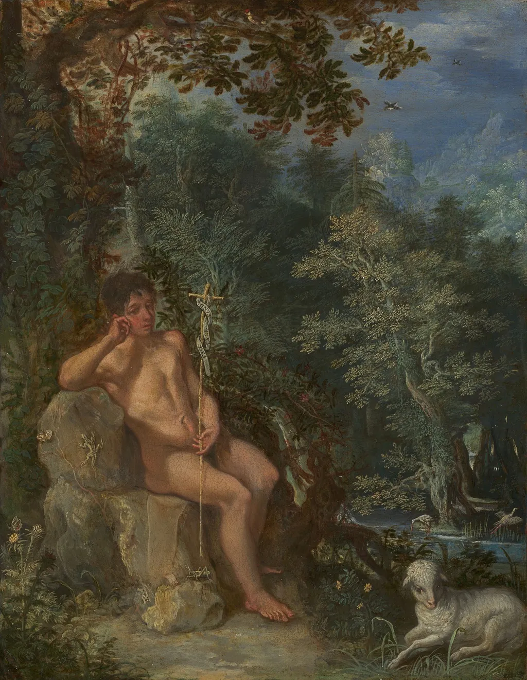Saint John the Baptist in the Wilderness, by Adam Elsheimer, oil, 1610