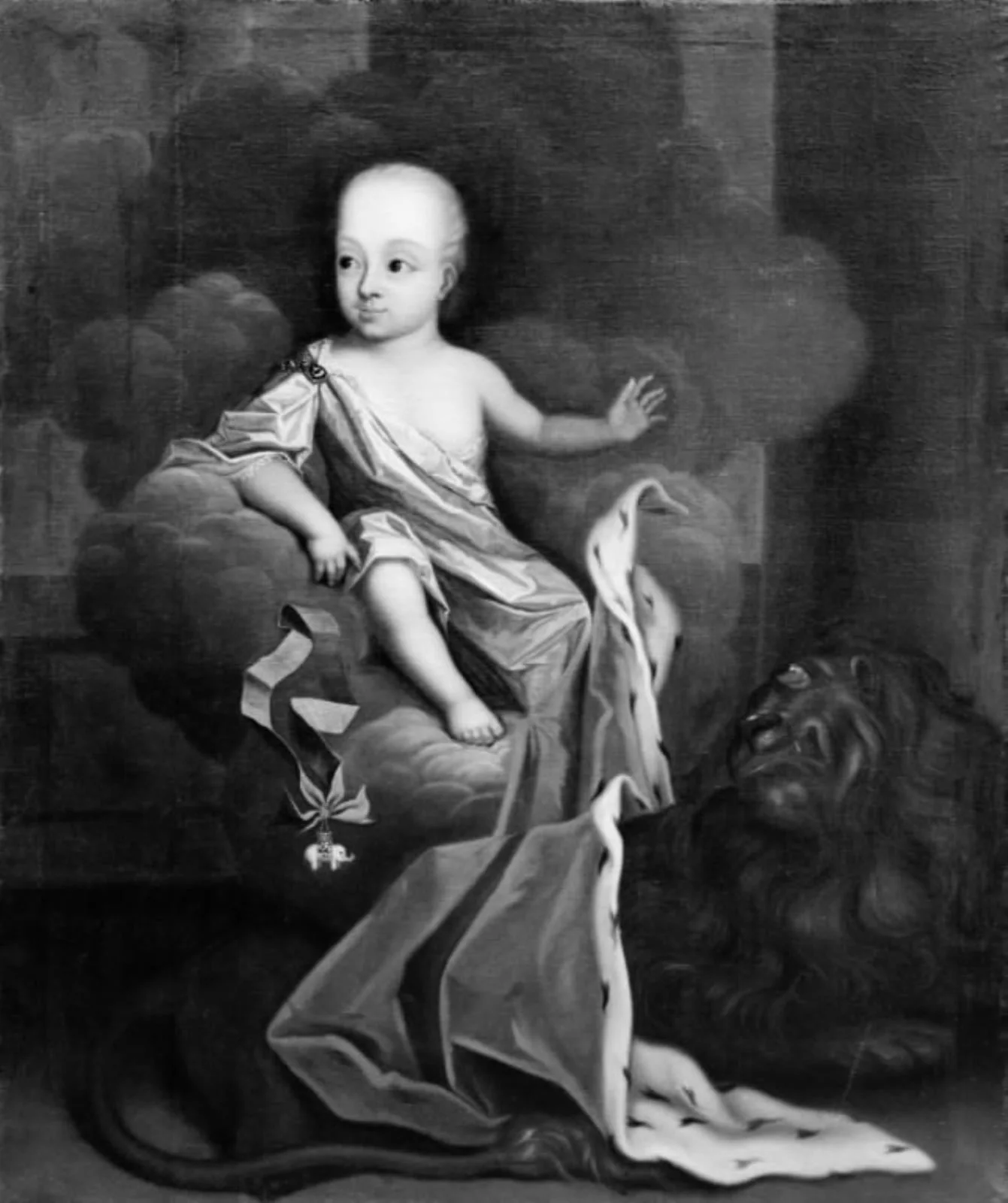 Frederik IV's søn Christian som barn, detail