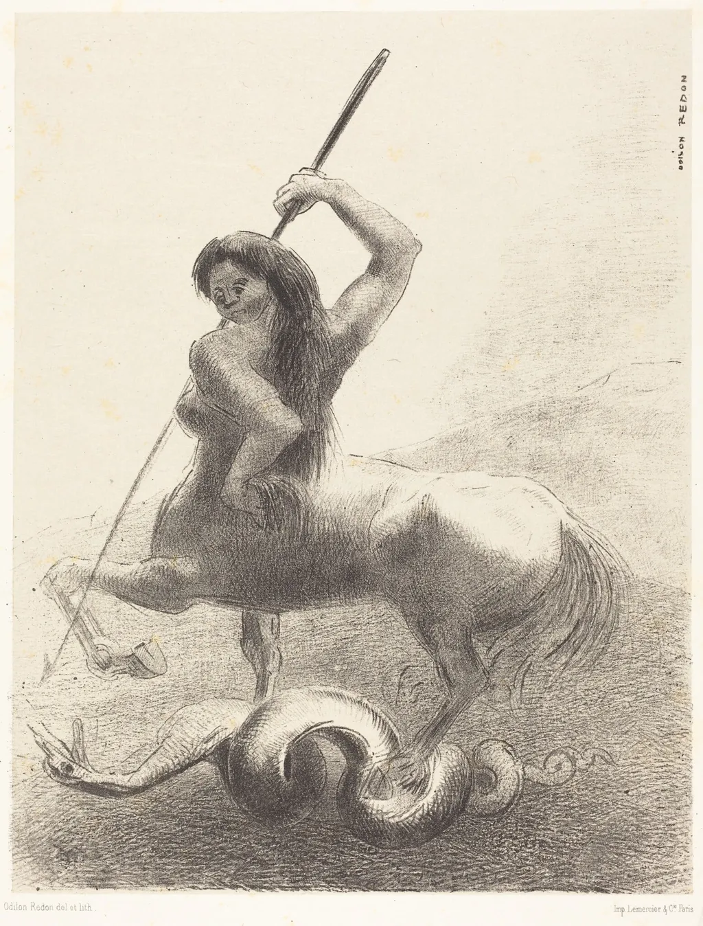 Il y eut des luttes et des vaines victoires (There were struggles and vain victories), by Odilon Redon, ink, 1883