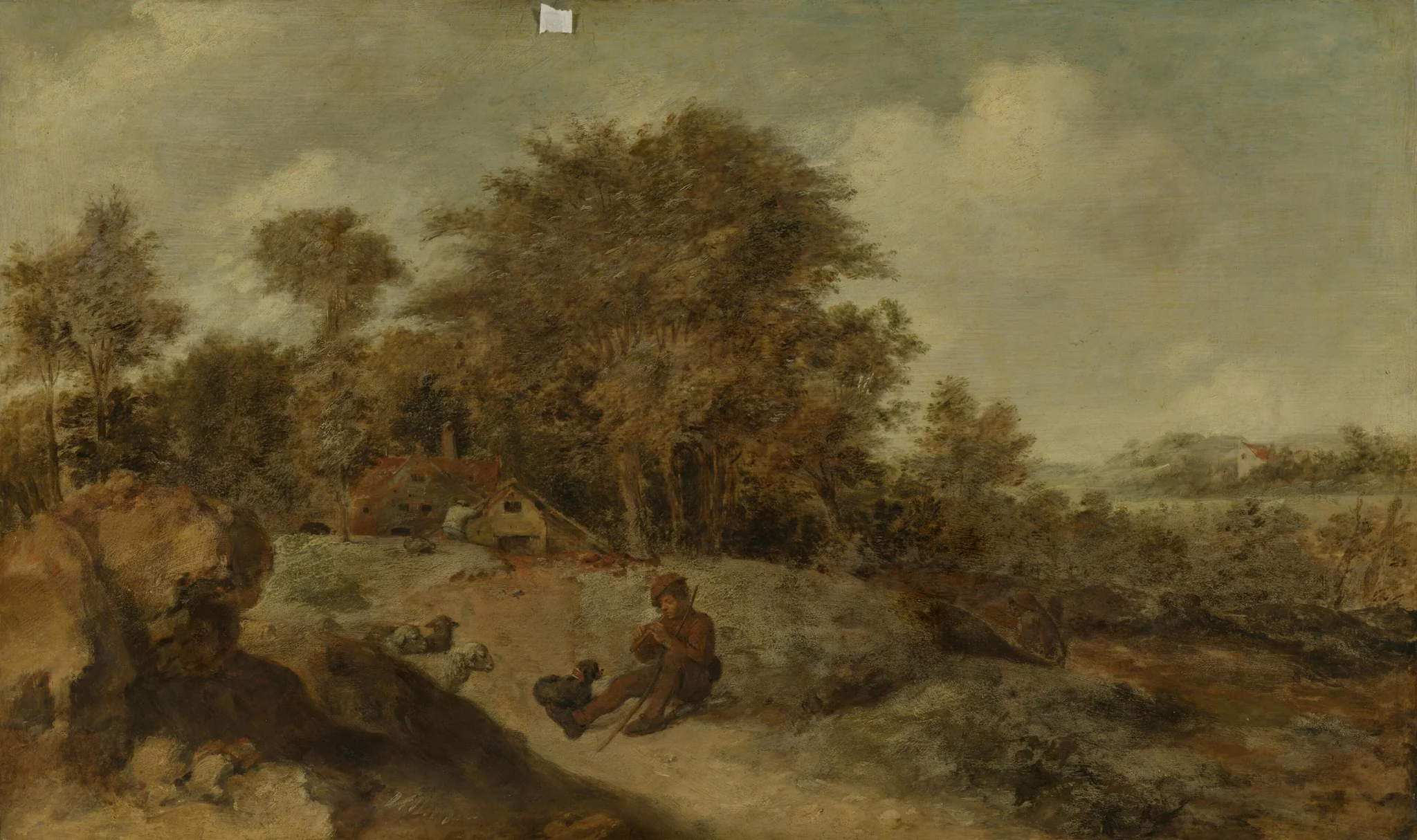 Landscape with Shepherd, detail