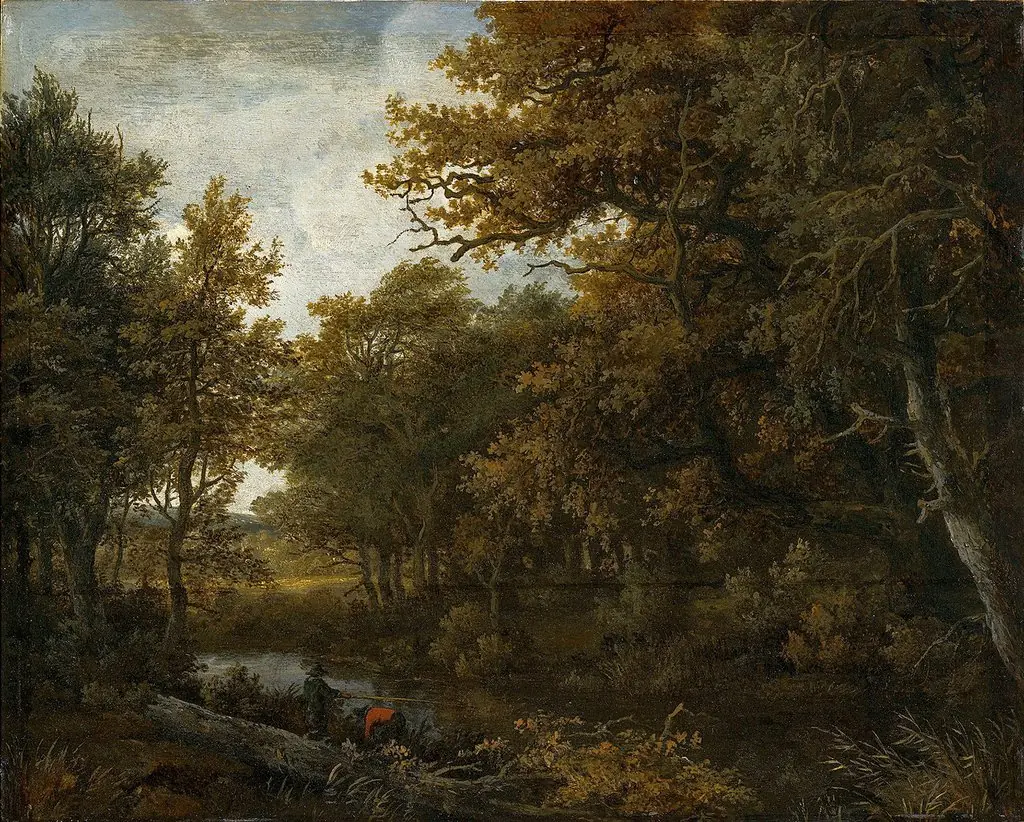 Forest, by Meindert Hobbema, oil, 1662