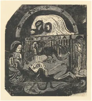 Te Atua (The Gods) Small Plate, by Paul Gauguin, ink, 1898