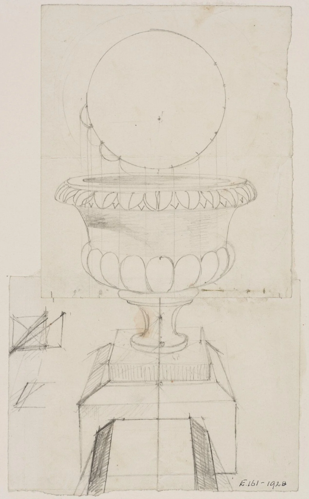 Drawing illustrating the theory of perspective, detail