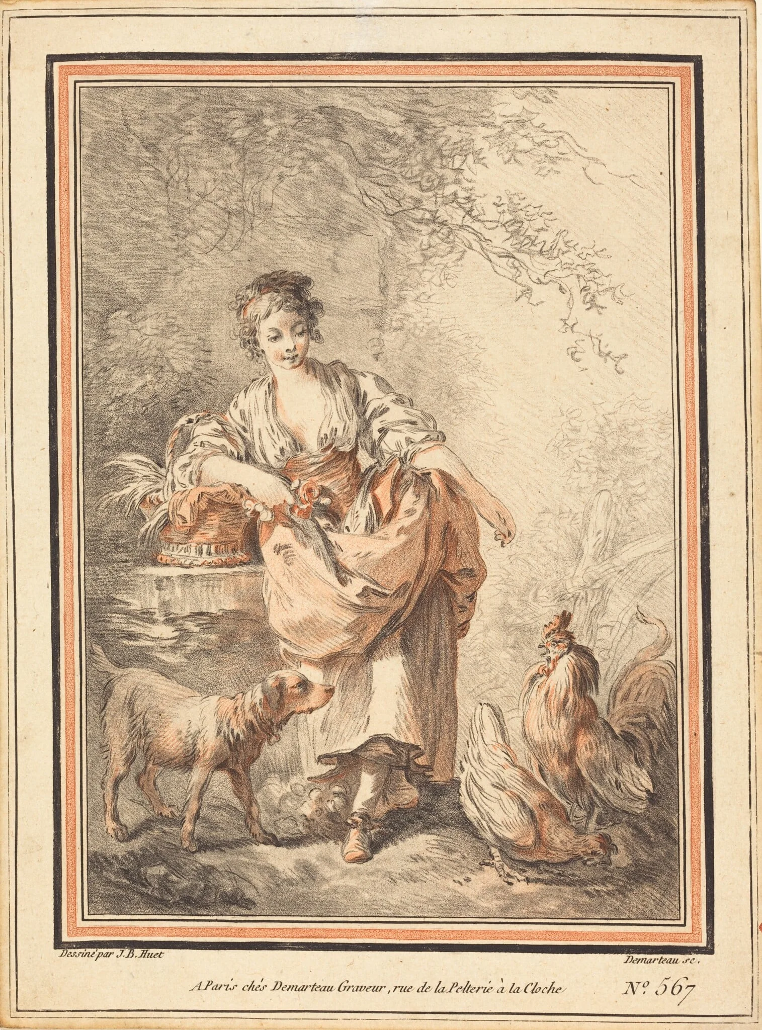 Woman Feeding Chickens, detail