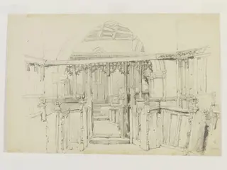Blore-Ray Church in Staffordshire, by Samuel Prout, 1800