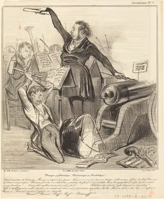 Musique pyrothecnique, Charivarique et Diabolique, by Honoré Daumier, ink, 1838