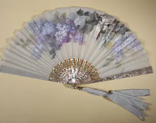Eventail plié Les lilas, by Duvelleroy, unspecified, 1890